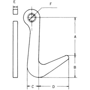 鷹牌F型鋼板吊鉤尺寸圖 鷹牌F型鋼板吊鉤尺寸圖